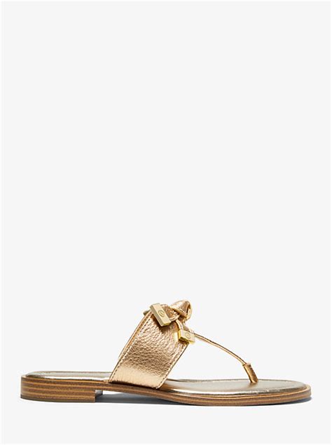 michael kors ripley thong sandal|Ripley Metallic Leather Slide Sandal .